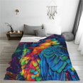 thumbnail image 5 of Fuzoiu Vibrant Rainbow Parrot Fantasy Print Ultra-Soft Micro Fleece Blanket,All Seasons Flannel Throw, Lightweight Blanket for Bed, Sofa, Couch, Movie Night, Camping, and Travel-40"x30", 5 of 7