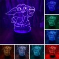 thumbnail image 1 of Cartoon Anime Character Figure Star Wars Baby Yoda 3D LED Optical Illusion Decoration Table Lamp 16 Colors Remote Control Acrylic Visual Night Light Easter Xmas Birthday Gifts for boys girls, 1 of 7