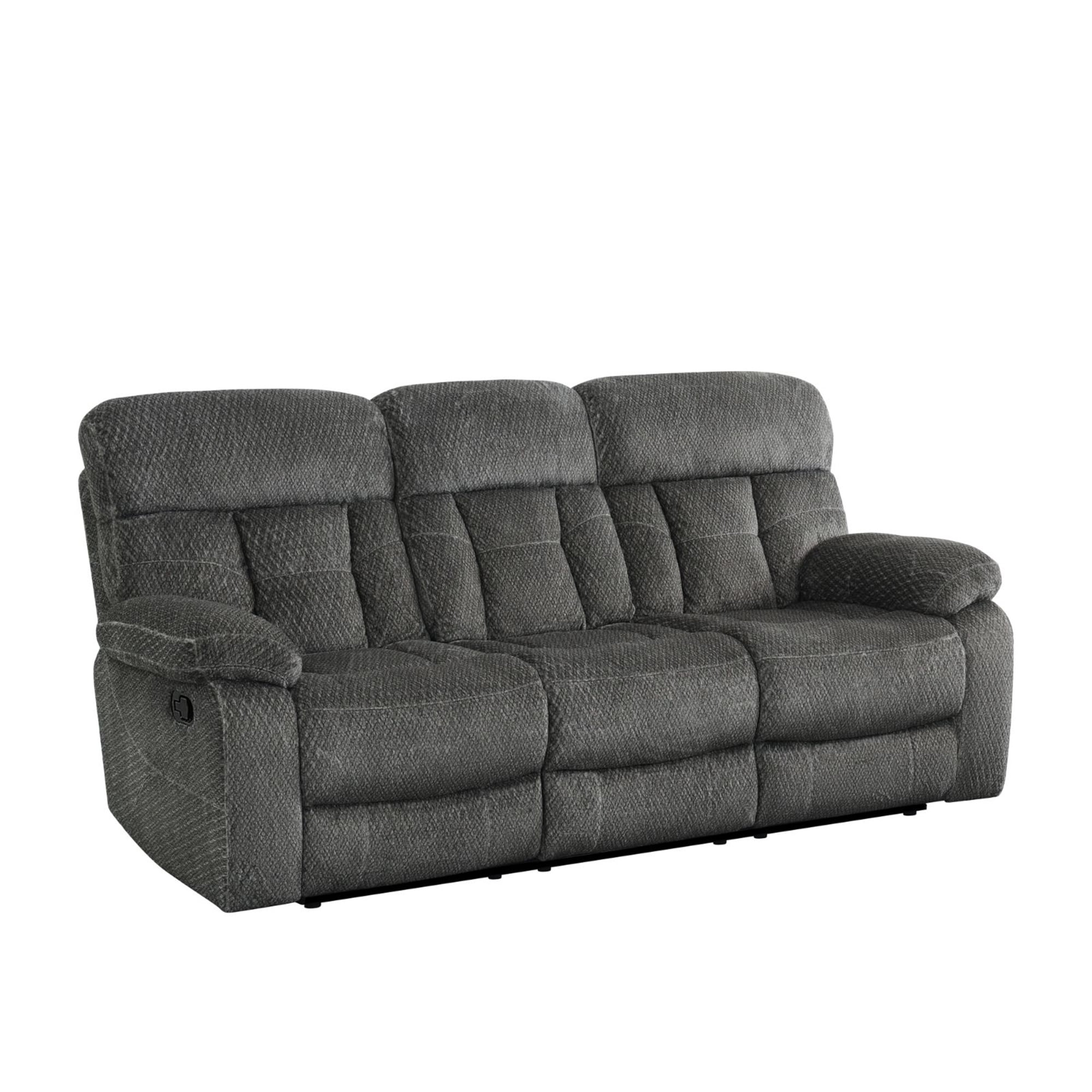 Aukfa 3-Piece Recliner Sofa Set - 87.5" 3 Seat Recliner w/ Flip Backrest Cupholder Console, Home Theater Seating, Gray