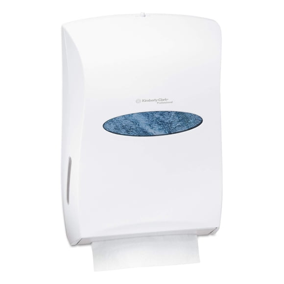 Kimberly-Clark Professional Manual Folded Paper Towel Dispenser (09906), White, Wall Mounted, for Universal Commercial Hand Towels (Qty 1)