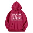 thumbnail image 3 of WEAIXIMIUNG Chandails en Molleton pour Femmes, Tendance Automne et Hiver, Imprimé Lettre, Manches Longues, 3 of 3