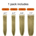 thumbnail image 4 of SHCKE 4 Pieces/set Clip In Hair Extensions 18 Inch Straight Hair Extensions Thickned Hair Extensions Synthetic Fiber Hair Extensions for Women Ash Blonde Mix Bleach Blonde, 4 of 5