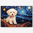 thumbnail image 3 of Bichon Frise Dog Canvas Van Gogh Starry Night Wall Art Gifts Canvas Wall Art Frame Music Artist Customized Canvas Framed Photo Art Work For The Bedroom(Gifts For Dog Lover ), 3 of 6
