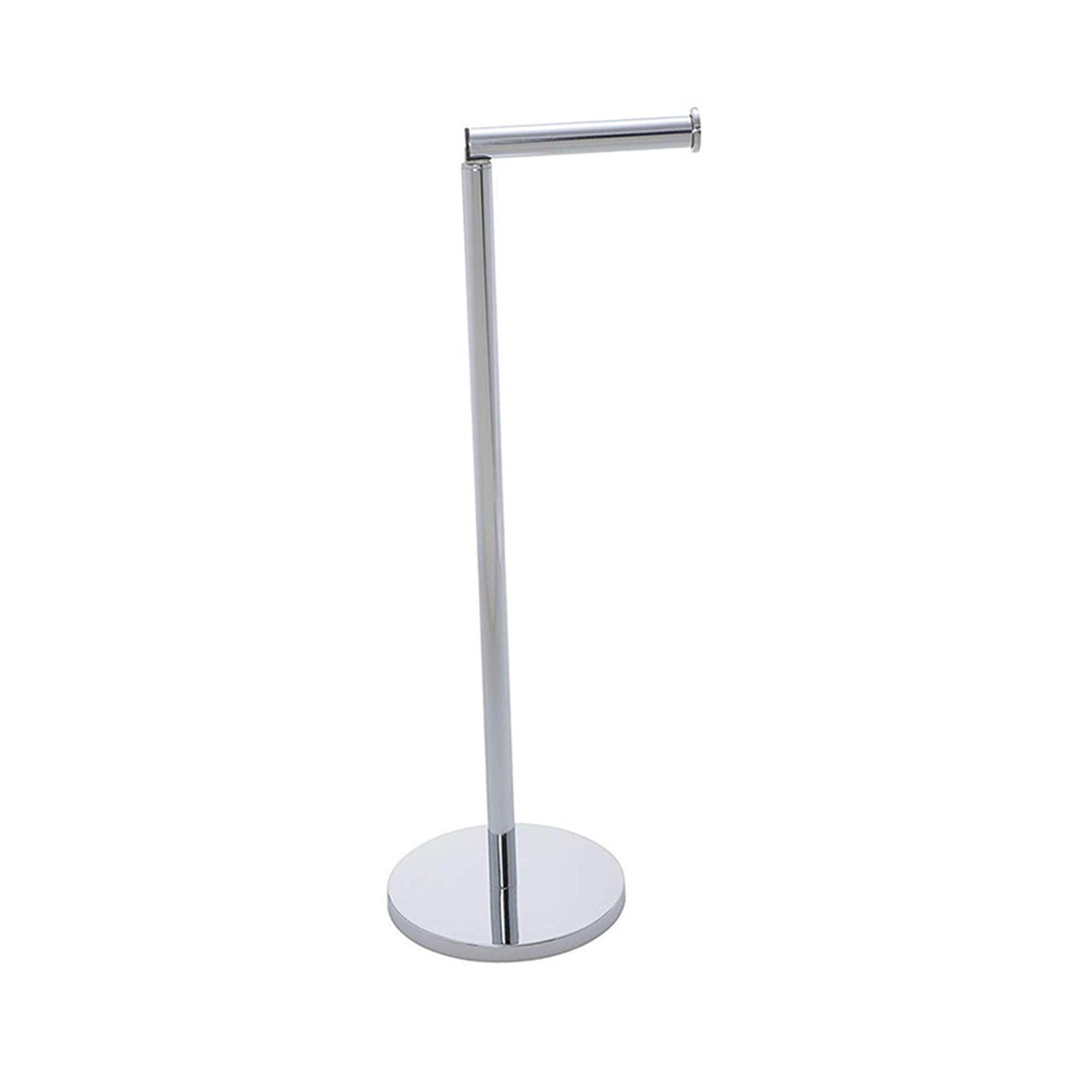 Fiocias Toilet Roll Holder with Reserve Bathroom Toilet Paper Holder Freestanding Toilet Argent