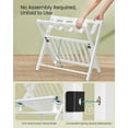 thumbnail image 2 of SONGMICS Solid Wood Luggage Rack, No Assembly Required, Foldable Suitcase Stand, Luggage Holder, with Storage Shelf, for Guest Room, Hotel, Bedroom, Cloud White, 2 of 6