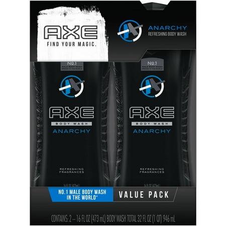 AXE Body Wash for Men Anarchy 16 oz, Twin Pack
