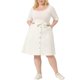 thumbnail image 2 of Faldas de mezclilla midi de mujer plus size Agnes Orinda con lazo en la cintura 2X blanca, 2 of 6