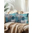 thumbnail image 2 of Outdoor Pillows Waterproof, Teal Grey Bedding Throw Pillows with Insert for Couch Sofa Bed, Modern Oil Painted Abstract Art Aesthetics 12x20 Inch Pillowcases Decorative Camping Patio Pillow Set of 2, 2 of 8