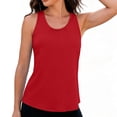 thumbnail image 4 of Hurxie Women Scoop Neck Flowy Loose Fit Tank Top Sleeveless Summer Tops Shirts Red,L, 4 of 7