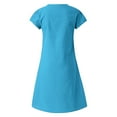 thumbnail image 4 of MRULIC dresses for women 2022 Women Summer Style V-Neck Printed Cotton And Linen Casual Plus Size Ladies Dress Women's Casual Dress Blue + S, 4 of 6
