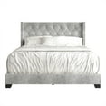 thumbnail image 7 of Castle Place Nailhead Trim Wingback Upholstered Bed, Silver Grey Velvet, Twin, 7 of 7