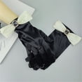 thumbnail image 3 of Audhol Gloves Women'S French Vintage Rhinestone Bow Dress Gloves Wedding Accessories Satin Gloves Touchscreen Non-Slip Gloves White One Size, 3 of 4