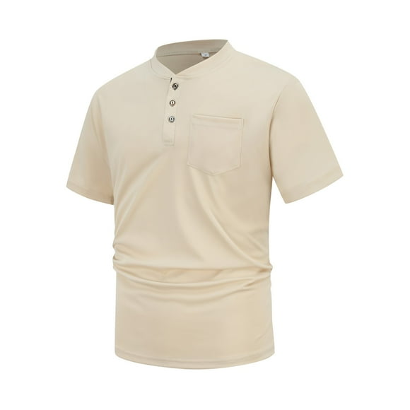 Ketyyh-chn99 Long Sleeve Polo Shirts for Men Knit Polo Mens Border Summer Printed Polka Dot Short Sleeved Sports Shirt Size for 3XL,Khaki