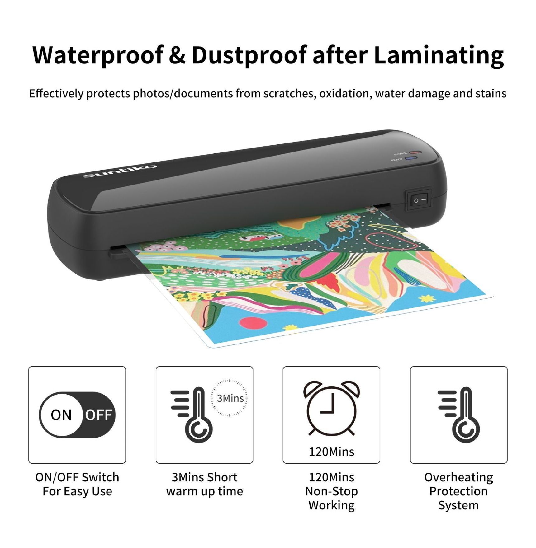 Laminator Machine A4 A5 A6, Thermal Laminator with 10 Pouches