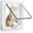 White(M), variant on Xekoro Cat Door for Interior Exterior Door (Outer Size 7.75" x 7.5"), 4-Way Locking Flap for Cats & Dogs(Circumference < 20"), Weatherproof Pet Door, White