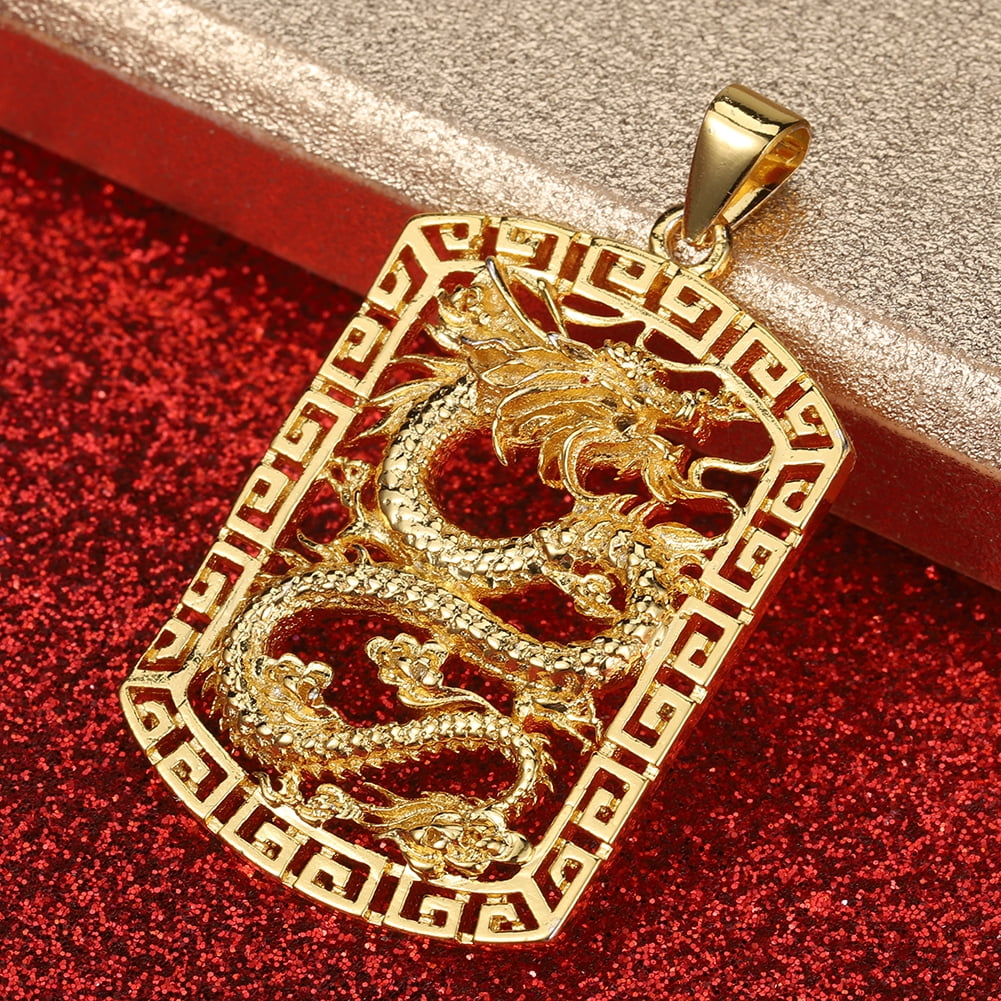 1 Piece Pendant For Men Gold Plated Dragon Necklace Dragon Pendant Charm For Male Loong Shape Alloy Plating Necklace Jewelry From Without Gold Chain Men Gift Walmart