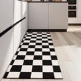 thumbnail image 4 of Black and White Checkered Pattern Kitchen Rug Mat,Kitchen Runner Rugs Non Skid Washable,Decorative Kitchen Floor Mats for Kitchen,Sink,Laundry,17"X47", 4 of 5