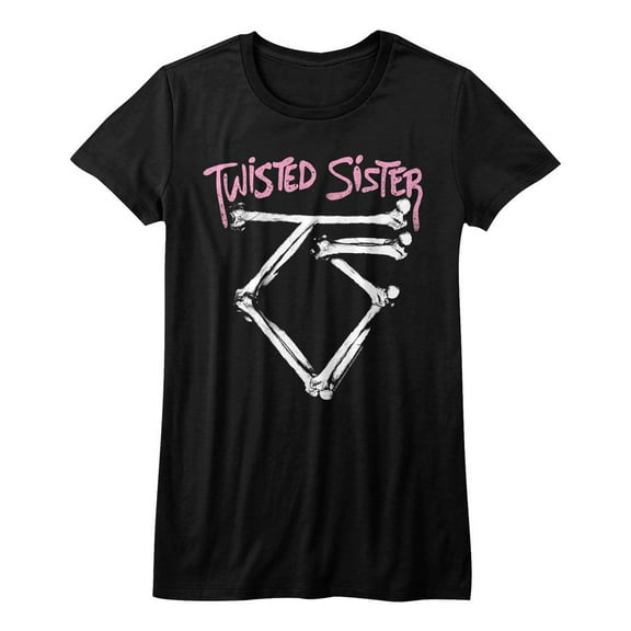 Twisted Sister Bone Logo Black Junior Women's T-Shirt