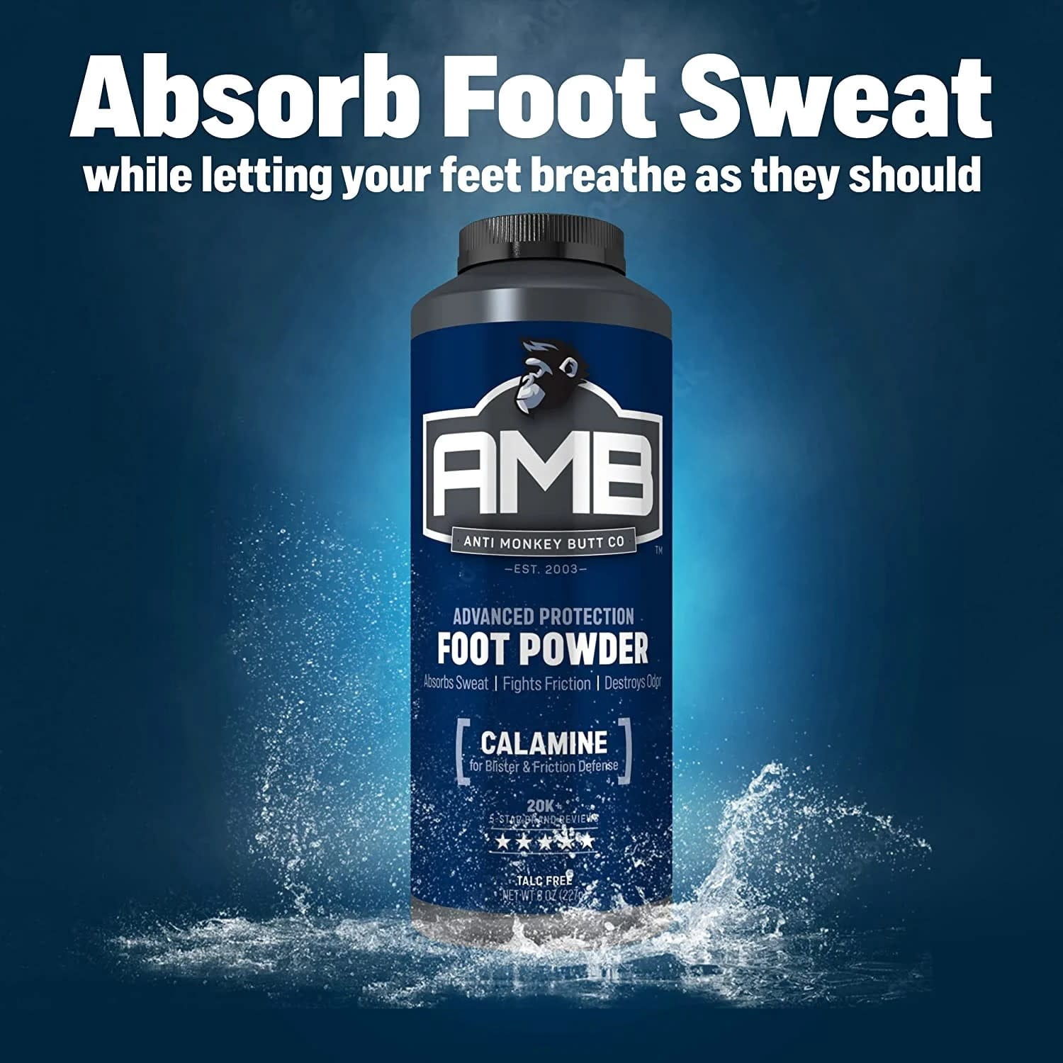 Anti Monkey Butt Body Powder and Foot Powder for Men and Women, 8 oz