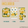 thumbnail image 4 of PREMIUS 3 Piece Printed Kitchen Linen Set, Lemon, 1 Cotton Towel, 1 Pot Holder, 1 Oven Mitt, 4 of 4