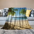 thumbnail image 2 of Chilfamy Palm Trees Ocean Ideal Comfy Throw Blanket Super Soft for All Seasons Exquisite Gifts 60x80in, 2 of 6