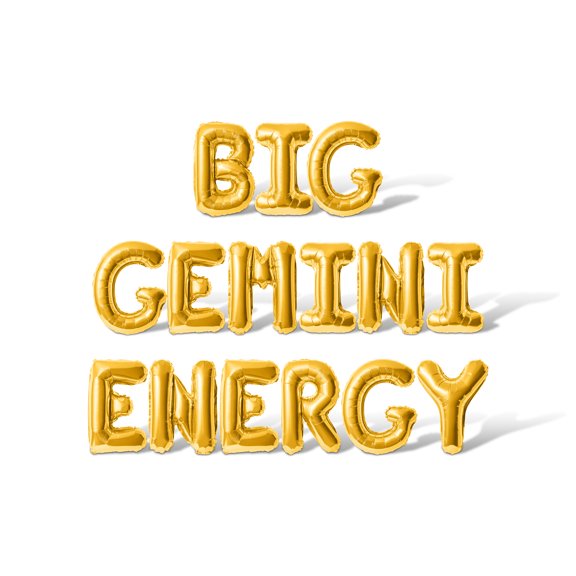 Letter Balloons - BIG GEMINI ENERGY 16" Inch Alphabet Letters Foil Mylar Balloon Birthday Party Banner (Gold)