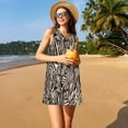 thumbnail image 3 of Xecao Léopard et Zèbre1 Robes d'Été pour Femmes Robes Décontractées de Plage Robes de Plage Sans Manches T-Shirt Robe Évasée avec Poches, 3 of 7