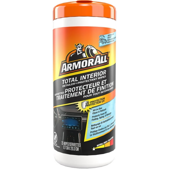 Armor All Total Interior Detailer and Protectant Wipes, 25 Count Canister