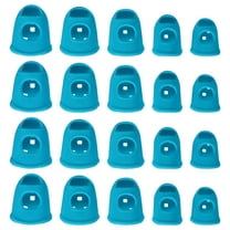 Uxcell Rubber Finger Tips Office 5 Sizes, 20 Pcs Guitar Fingertip Protector Silicone Thimbles for Hand Sewing Paper Sorting Money Counting Guitar Playing, Light Blue