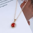 thumbnail image 4 of Bohemian Oval Ruby Crystal Pendant Necklace Red Ruby Choker Necklace Red Rhinestone Necklace Red Cz Collar Necklace Jewelry for Women, 4 of 13