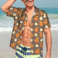 thumbnail image 4 of Uemuo Squirrel And Maple Leaves Printed Regular Fit Short Sleeve Casual Hawaiian Shirt for Men,Aloha shirt,Tropical shirt,Floral print shirt,Vacation Beach shirt-3X-Large, 4 of 9