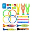 thumbnail image 1 of LYD Paquete de 22 juguetes de buceo, juguetes de piscina para niños, incluye palos de buceo, anillos de buceo, juguetes de peces, algas marinas LYD Juguetes de piscina, 1 of 2