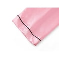 thumbnail image 6 of Beezizac Little & Big Girls Pajama Set Size 8 - Pink Satin Silky Long Sleeve Button up 2-Piece Tween Trendy Loungewear, 6 of 7