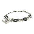 thumbnail image 2 of MyIDDr- Bipolar Toggle Medical Alert Bracelet, Steel Silver & Black Hearts, 2 of 6