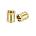 thumbnail image 1 of Unique Bargains M8 x 12mm(L) x 10mm(OD) Female Thread Brass Knurled Threaded Insert Embedment Nuts, 50 Pcs, 1 of 3