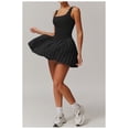 thumbnail image 5 of PISONIC Womens Tennis Golf Dress with Built-in Bra Shorts Backless Square Neck Pleated Hem Athletic Dresses with Pockets, 5 of 9