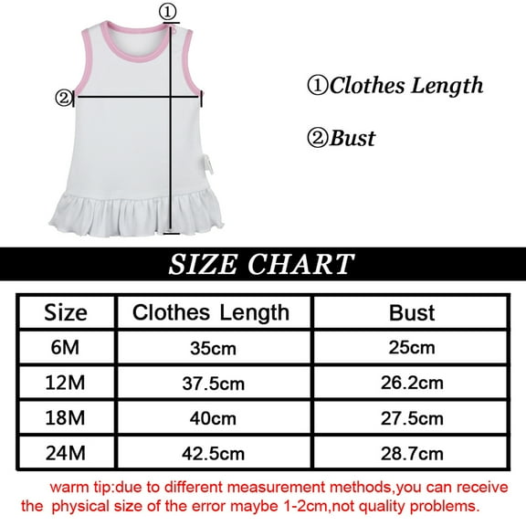 Baby Boba Funny Dresses For Baby, Newborn Babies Skirts, Infant Princess Dress, 0-24M Kids Graphic Clothes (White Sleeveless Dresses, 0-6 Months)