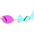 thumbnail image 2 of HAHDAXIA Lunettes de Soleil Polygone Flamme pour Femmes Sans Monture Fête Colorées Punk Lunettes Cosplay Lunettes Hommes, 2 of 4