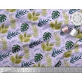thumbnail image 2 of Soimoi Tissu Poly Georgette Violet Imprimé Pacanes & Monstera au Mètre 52 Pouces de Large, 2 of 3
