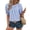 Blue, variant on SHEWIN Womens Tops Off The Shoulder Blouses for Women Casual Spring Summer Cute Pleated Short Puff Sleeve T Shirts