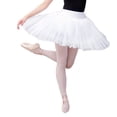 thumbnail image 4 of Women Elastic Waist Ballet Tutus Skirt 7 Layered Tulle Hard Organdy Pancake Dance Skirts with Panty for Festival Costume, 4 of 9