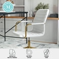 thumbnail image 5 of Martha Stewart Taytum Upholstered Office Chair in White/Polished Brass, 5 of 15