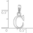 thumbnail image 4 of Sterling Silver Rhodium-Plated Polished Block Initial -C- Pendant - Jbsp, 4 of 5