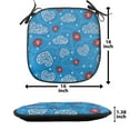 thumbnail image 4 of Ladybugs Chair Seating Cushion, Ladybugs and Ornate Clouds Magic in the Air Pure Hope Creatures Art Design Print, Soft Seat Pads for Office with Anti-slip Backing, 16"x16", Blue Red, by Ambesonne, 4 of 6