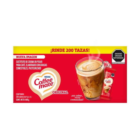 Cremador para café Coffee Mate en polvo 200 sobres 4 g c/u