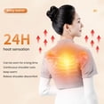 thumbnail image 3 of Solid Color Shawl Women Winter Shawl Faux Rabbit Fur Stand Collar Neck Shoulder Protection Winproof Warm Single-breasted Short Sleeve Lady Cold-proof, 3 of 8