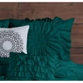 thumbnail image 5 of DNG Creations 1 Piece Luxury Circle Ruffle Comforter with 1 Freebie Ruffle Pillow All-season 550 GSM 800TC, 100% Egyptian Cotton ( Full/Queen Size ) Solid Teal Colour, 5 of 5