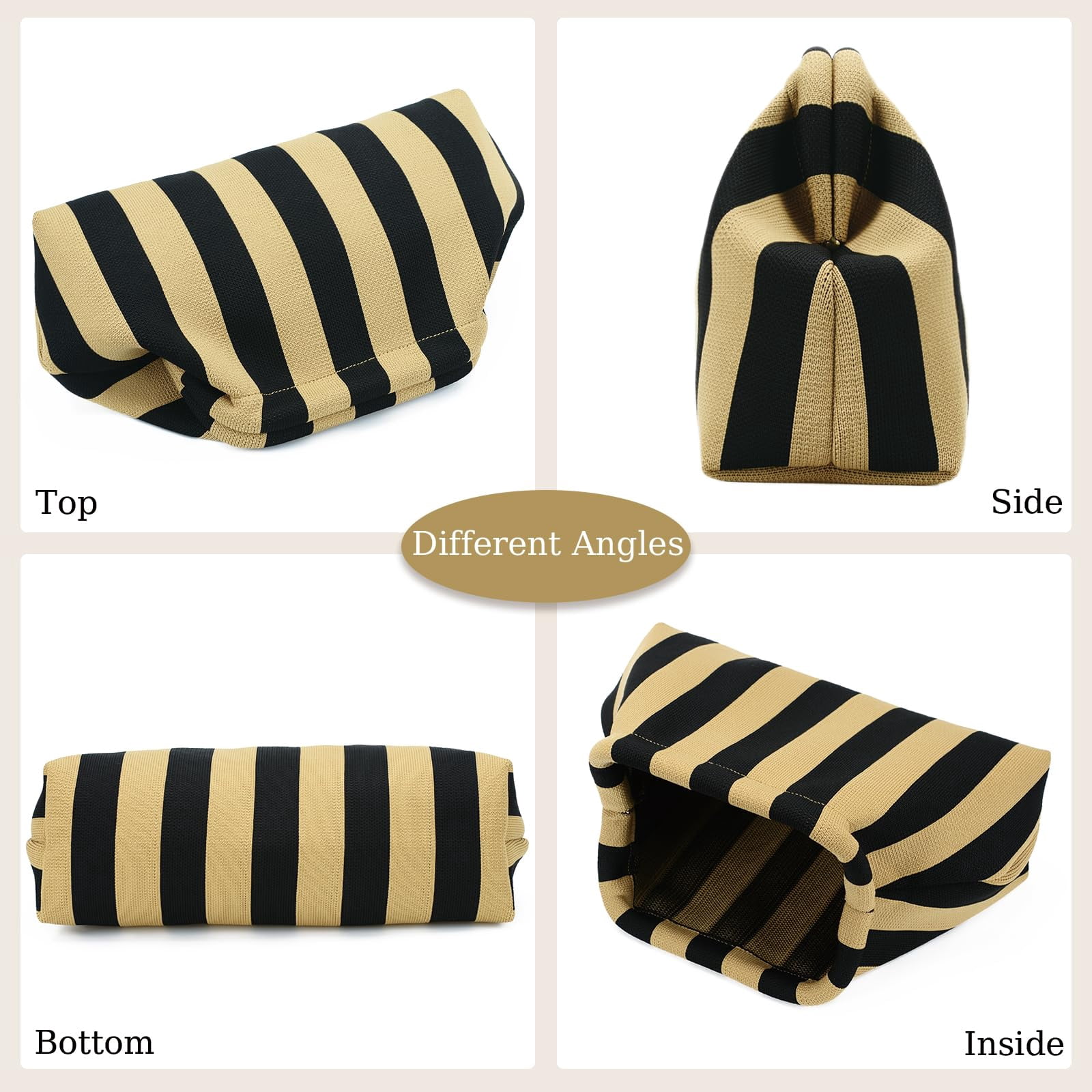 Summer Clutch Purses for Women Casual Crochet Dumpling Bag Colorblock Striped Cloud Clutch Handbags Casual Colorblock Bag Beach Clutch Purses Handbags