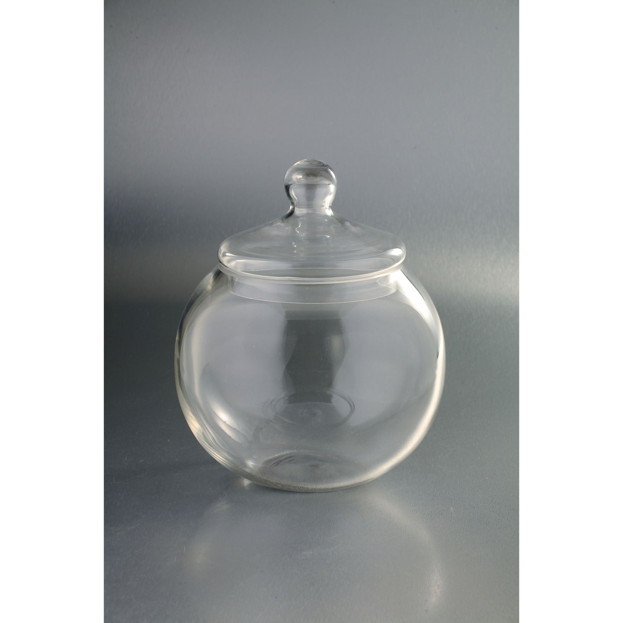 11" Clear Spherical Candy Dish Jar with Finial Lid