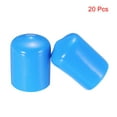 thumbnail image 2 of 20Pcs Rubber End Caps 15mm(9/16") ID Vinyl Round Tube Bolt Cap Cover Screw Thread Protector,Light Blue, 2 of 5